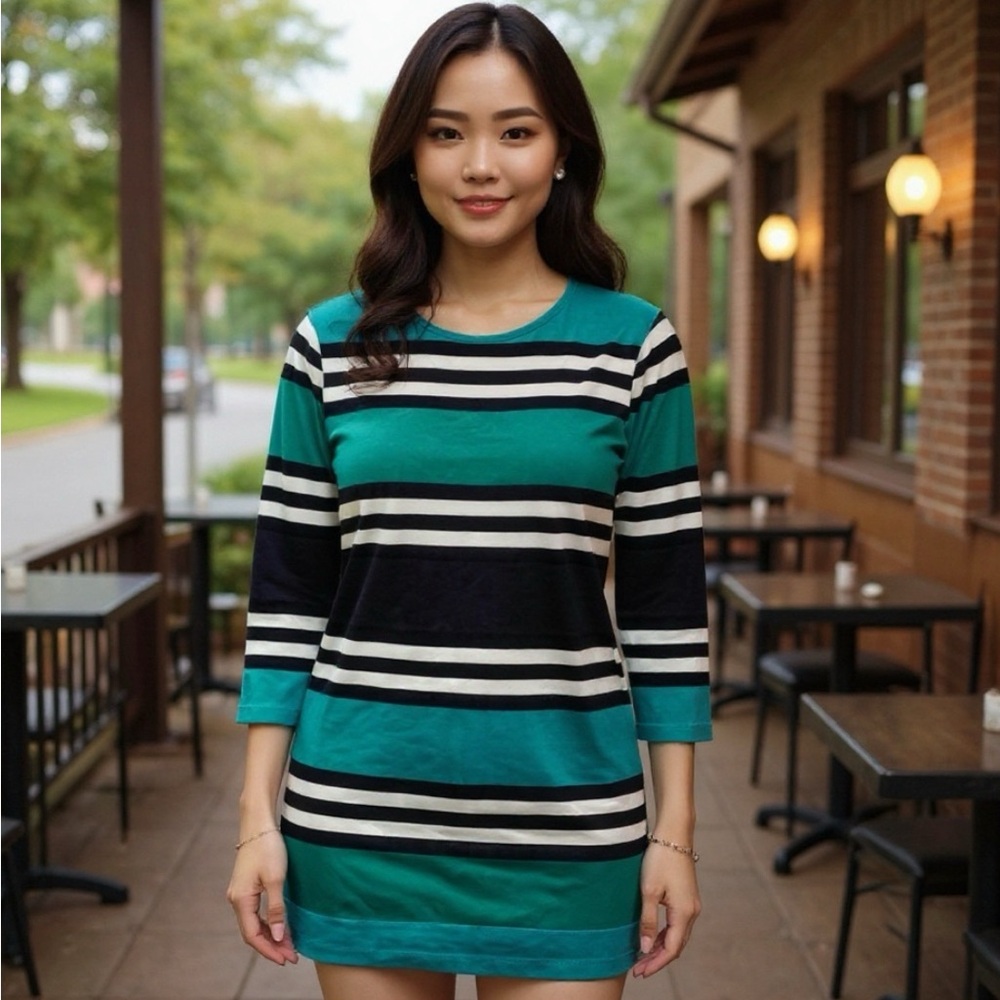 Andrea Jovine Body-con Striped Weekend Dress